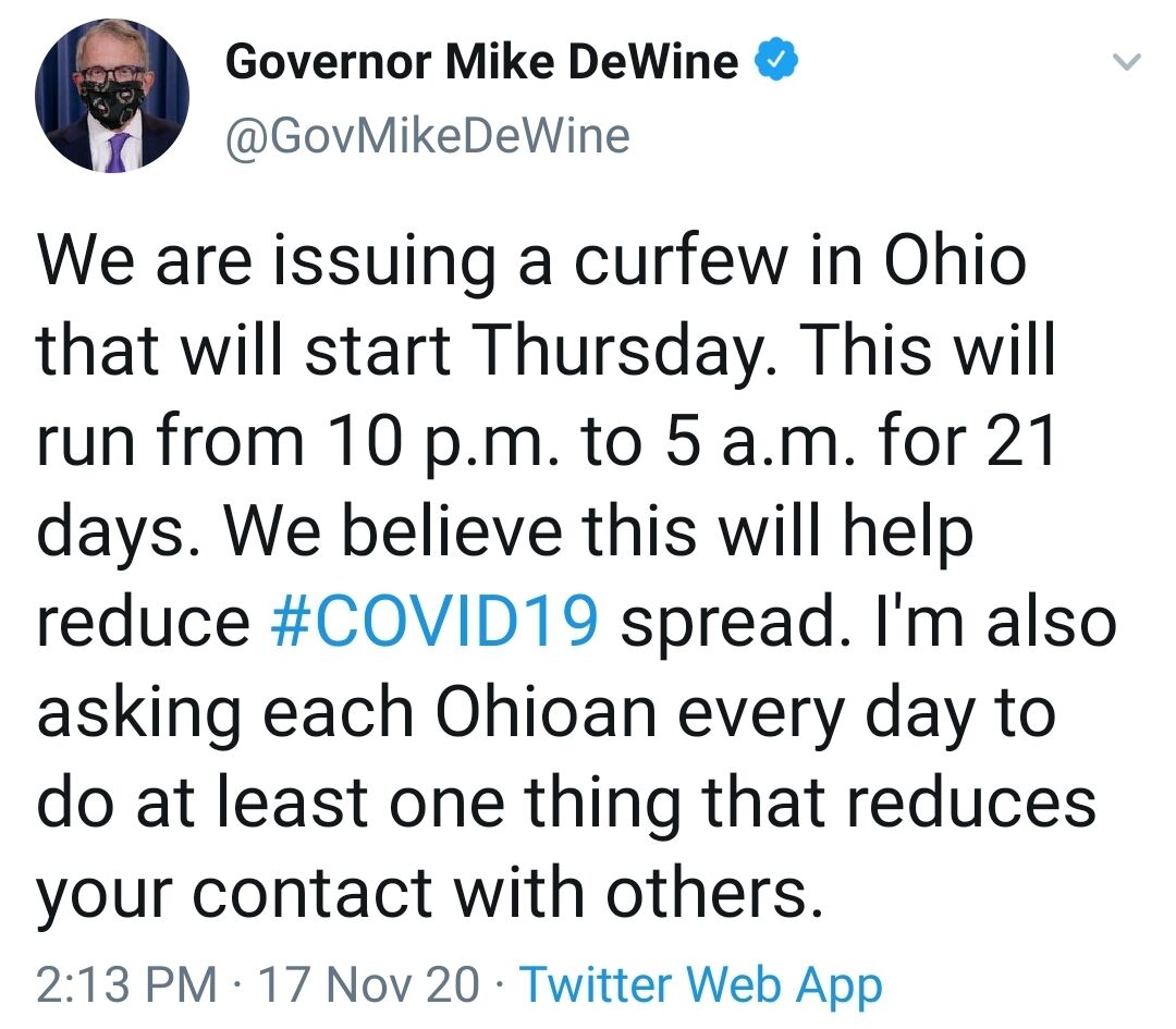 Coronavirus: Ohio curfew announced by Gov. DeWine